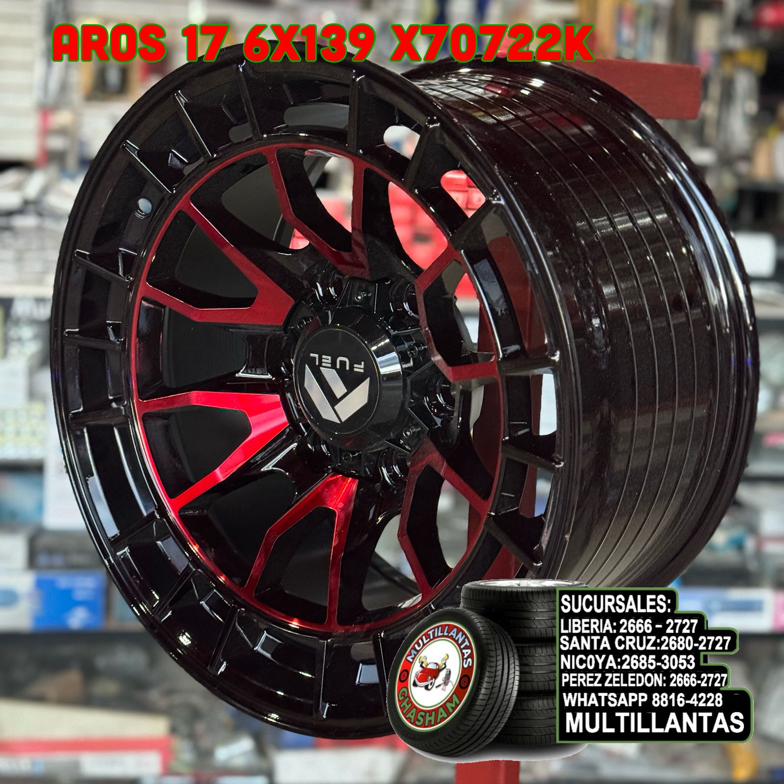 AROS # 17X9 6X139.7 ET0 BM-RD X70722K